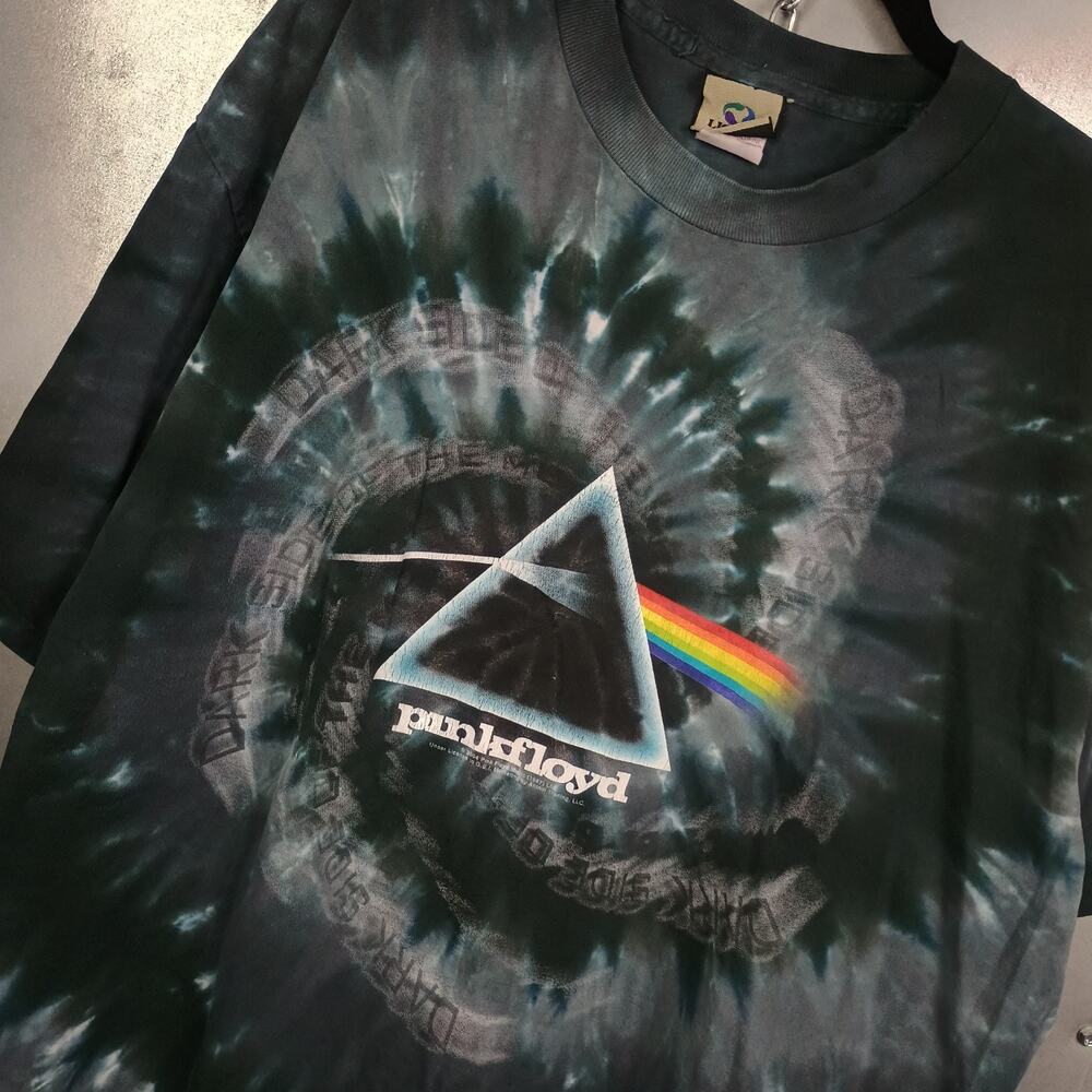 Pink Floyd Darkside Of The Moon Vintage Y2K Liquid Blue Shirt XL 2000s Band Rock